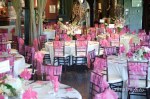 pink and white wedding reception